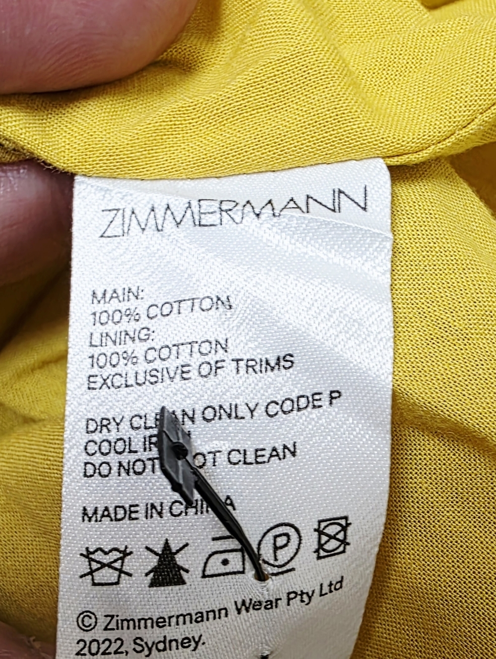 Zimmermann Pattie Tie Shoulder Floral Print Dress Mustard Yellow Size 2 - Picture 9 of 10